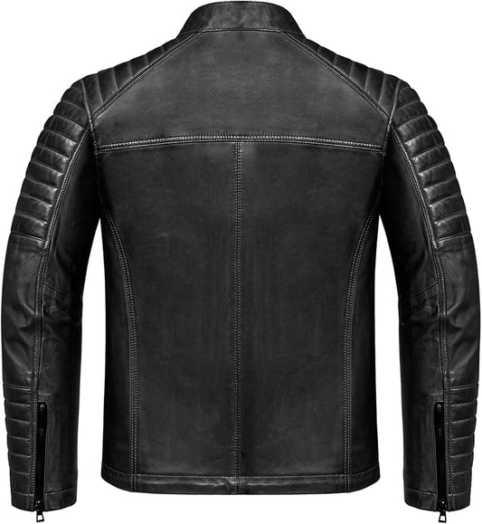 Blackhorn Leather – Men’s Real Sheepskin Biker Jacket (Model 9104)