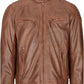 Blackhorn Leather – Men’s Genuine Leather Biker Jacket (Wood Brown)