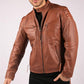 Blackhorn Leather – Men’s Genuine Leather Biker Jacket (Wood Brown)