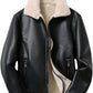 Blackhorn Leather Men’s Double-Sided Faux Leather Jacket – Thick, Warm, Stylish Winter Coat