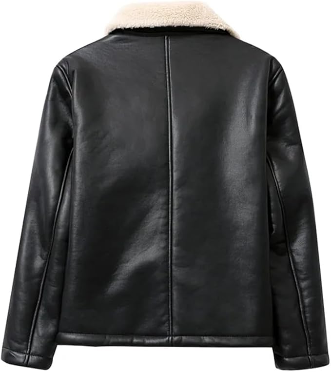 Blackhorn Leather Men’s Double-Sided Faux Leather Jacket – Thick, Warm, Stylish Winter Coat