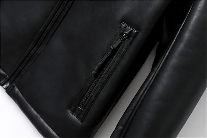 Blackhorn Leather Men’s Double-Sided Faux Leather Jacket – Thick, Warm, Stylish Winter Coat