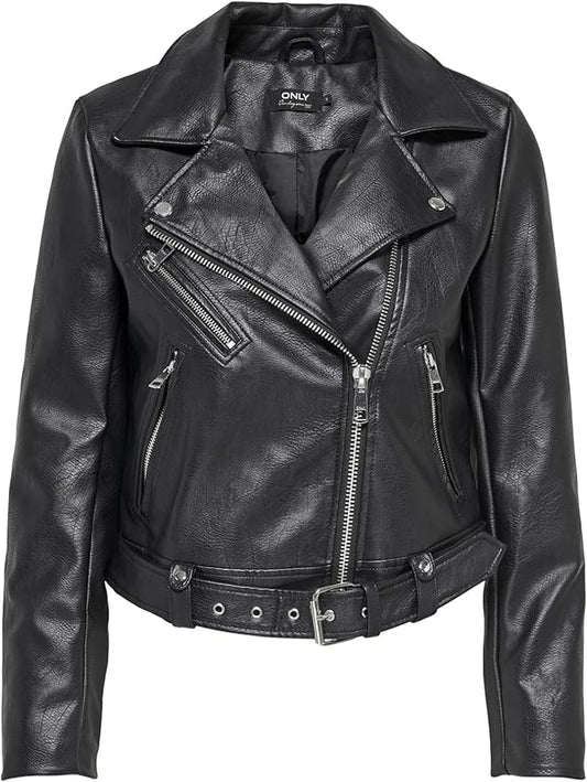 Blackhorn Leather – Women’s Faux Leather Biker Jacket (Onlvera Inspired)
